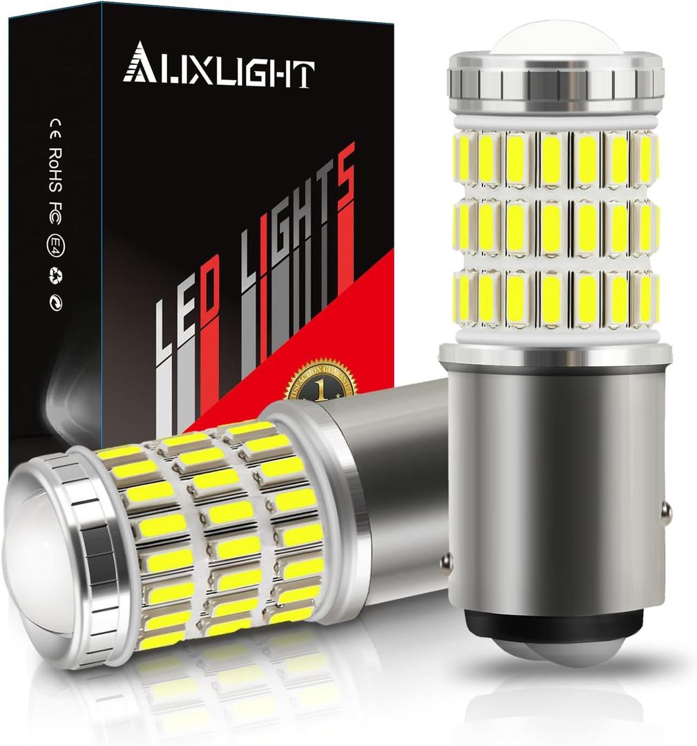 AUXLIGHT 2057 1157 2357 7528 2057A 1157A LED Bulbs Xenon White, Ultra Bright 60-SMD LED Replacement for Back Up/Reverse Lights, Brake/Tail Lights, Turn Signal/Parking or Running Lights (Pack of 2)