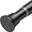 Tension Rod 30-76Inch Black Tension Curtain Rods for Windows Spring Tension Rod Adjustable Curtain Rod no Drilling Long Tension Rods for Window,Doorway,Closets