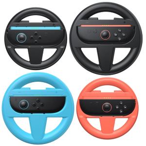 FASTSNAIL Steering Wheels for Nintendo Switch 2 (2025) for Joy-Con 2, Joypad Racing Wheel for Mario Kart World/8 Deluxe Gaming, 4 Pack Switch 2 Accessories for Joycon 2 (Black, Orange and Blue)