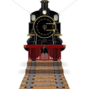 Train Party Decoration Train Party Banner Backdrop Railroad Track Aisle Decor for Christmas Hanging Banner Signs Railroad Track Birthday Holiday Classroom Door Outdoor Wall Decor Supplies
