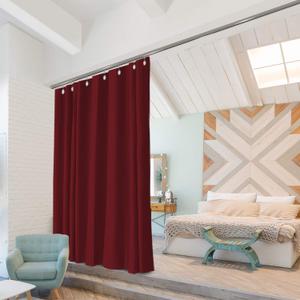Room/Dividers/Now Premium Room Divider Curtain, 8ft Tall x 10ft Wide (Slate Red) | Premium Curtains for Room Partition, Privacy or Blackout | Large Rooms Divider Curtain