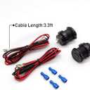 Dual USB Charger Socket Waterproof Power Outlet 12V/24V 2.1A & 2.1A for Car Boat Marine RV Mobile Blue LED