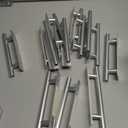 10 Pack Self-Stick Push Pull Helper ABS Plastic Wardrobe Handle Instant Cabinet Drawer Furniture Handles (Silver)