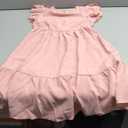 Haloumoning Girls Dresses Kids Summer Double Layer Ruffle Sleeve Dress 130 CM