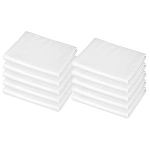 American Baby Company 10 Piece Cotton-Polyester Blend Fitted Nap Mat Sheet with Elastic Corners 24" x 48" x 4" - Soft & Breathable Rest Mat Sheet or Nap Mat Cover for Daycare & Preschool, White