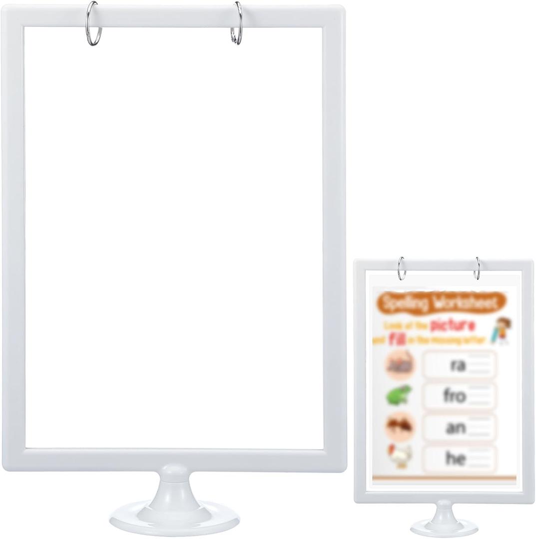 Geelin 1 Pcs Mini Anchor Chart Holder 8 x 12 Inches Learning Card Stand Anchor Chart Storage Double Sided Card Display for Holding Alphabet Number Vocabulary Paper Organization Interactive Displays
