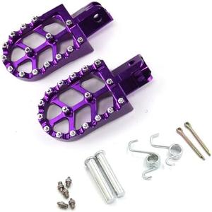 Generic Cnc Aluminum Alloy Foot Pegs Motorcycle Off-road for Cr/crf/125/250/500/230/450r Dirt Bike FootPegs Pedals Rest (purple)