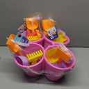 Beach Bucket Toy Set 9 Piece 1 Bucket 2 Shovels 1 Rake 5 Sand Molds 4 Pack