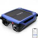 Solar Powered Robotic Pool Skimmer, Automatic Pool Surface Cleaner Robot with 24/7 Continuous Cleaning, App Control, Dual Charging, Ideal for Above Ground & In-Ground Pools (Blue)