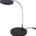 Bostitch Office LED Metal Gooseneck Desk Lamp, Flicker Free, Adjustable Head (VLED1800BK), Black