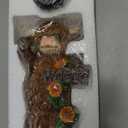 Solar Highland Cow Garden Decoration - Outdoor Waterproof Resin Statues with LED Lantern Lights, Solar Patio Figurines for Yard & Lawn (1-Pack, Auto On/Off), Decor for Inside&Outdoor