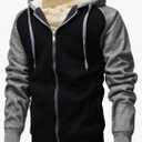 GXAMOY Men's Winter Fleece Hoodies for Men Heavyweight Warm Thick Full Zip Up Sweatshirt Outerwear XL
