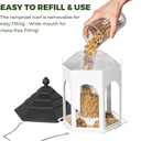 Kingsyard Metal Bird Feeder for Outdoors Hanging, 3 lbs Seed Feeder, Wild Bird Feeders for Garden Cardinal Finch Bluebird, Easy to Fill & Clean, White