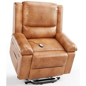 Garvee Power Lift Recliner Chair - Heat and Massage, PU Leather Electric Lift Recliner for Elderly & Mobility Impaired, Adjustable Back and Legs, Heavy Duty Lift Chair for Seniors