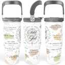 SANDJEST Christian Tumbler with Handle 30oz, Religious Gifts for Women, Inspirational Gifts for Her for Birthday Christmas Mothers Day, Stainless Steel Flip Straw Insulated Tumblers Coffee Travel Cup