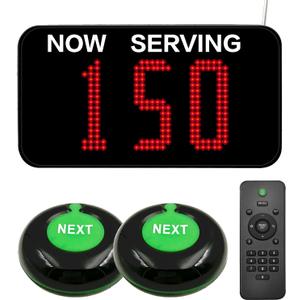 Take a Number System Now Serving Number Sign Simple Queue Management System with 3 Digits Display and NEXT Call Button for Customers Waiting