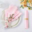 KKJIAF 50 Pack Light Pink Square Satin Napkins 17x17 Inch Soft Smooth Cloth NapkinsSilky Table Napkin for Wedding Banquet Party Decoration