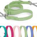 Wisedog Waterproof Dog Leash 5ft/6ft Adjustable with 2 Metal Swivel Hooks, Easy to Clean Dog Leashes for Small, Medium, Large Breed Dogs (Sage Green,S)