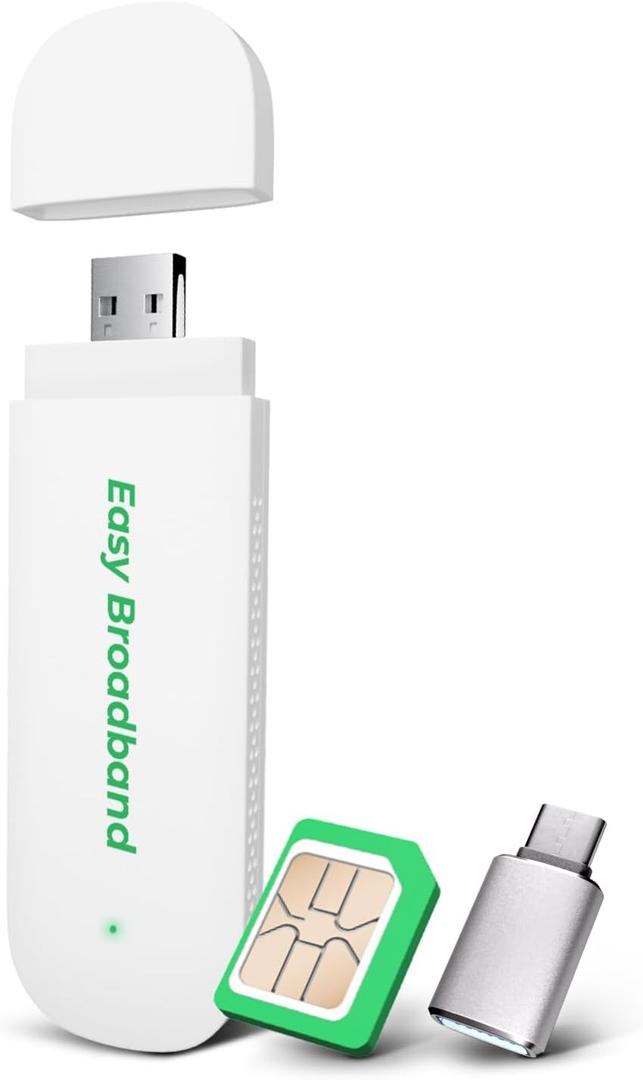 EIOTCLUB 4G LTE USB WiFi 6 Dongle - Portable Mobile Hotspot High-Speed, Portable WiFi with Pre-Installed SIM Card & Prepaid Plan Data Plans, Supports 10 Devices, for Travel, Car, Business(US Only)