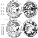 hightall 16 Wheel Simulators, 16" 8 Lug Stainless Steel RV Hubcaps,Polished Surface,2Pcs Front Wheel/2Pcs Rear Wheel,Bolts On Wheel Cover Set Compatible with Ford 2008-2021 E-350/E450 Super Duty