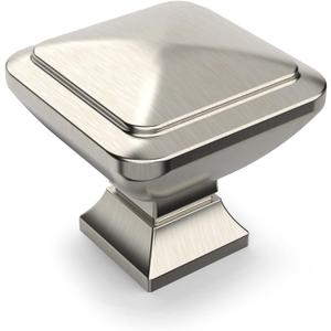 Asidrama 30 Pack 1-1/4 inch Brushed Satin Nickel Kitchen Cabinet Knobs Dresser Knobs Drawer Knobs Cabinet Hardware Zinc Knobs for Dresser Drawers (Single Hole Knob)