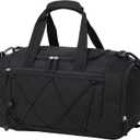 Vorspack Gym Bag for Men - 18 Inches Small Duffle Bag for Travel Lightweight Duffel Bag with Shoe Compartment Personal Item Travel Bag Weekender Bag for Travel Sports Gym - Black