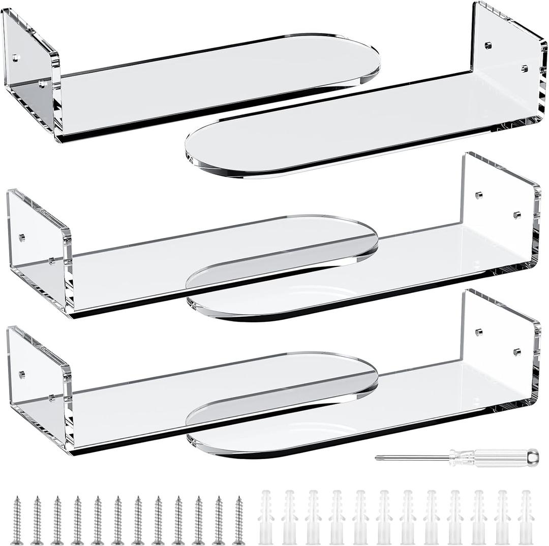 Floating Shoe Shelves for Wall-6 Pack Sneaker Shelves-Levitating Shoe Display Stand Acrylic Sneaker Wall Hanger,Shoe Organizer Holder Wall Mount for Sneaker Collection Shoe Box