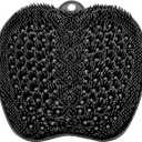 BESKAR Larger Shower Foot Scrubber Mat with Non-Slip Suction Cups- Cleans, Smooths, Exfoliates & Massages your Feet Without Bending, Improve Foot Circulation & Soothes Tired Feet- Black