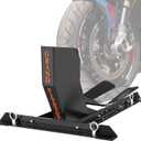 GRAND PITSTOP Universal Wheel Chock for Motorcycle Stand for Trailer Completely Adjustable Detachable Foldable Wheel Chock (Black)