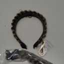 CJL HAIR 2PCs Braided Headbands Hair Piece for Women Synthetic Hair Hoops Head Bands Handmade Braid Hairband Accessories Elastic Stretch Headwrap Middle Grey