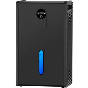 Dehumidifier, 72 OZ Water Tank Dehumidifiers for Home, 1076 sq. ft. Dehumidifier for Basement Bathroom Bedroom with Auto Shut Off, 7 Colors LED Light, Quiet Dehumidifiers with Sleep Mode (Black)