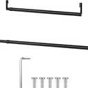 Threehoney Expandable Closet Rod for Wire Shelf Hanging Clothes Adjustable Heavy Duty Closet Hanging Rod Extender Heavy Duty Hanger Bar Metal Poles for Wardrobes Hanger, 1 Pack(36-60 Inch,Black)