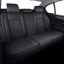 Aierxuan Rear Back Seat Covers Waterproof Leather Universal Fit Compatible with Honda Toyota Ford Kia Hyundai Jeep VW Audi Benz Chevy Nissan, Split Bench 60/40 or 50/50 (Rear Seat/Black)
