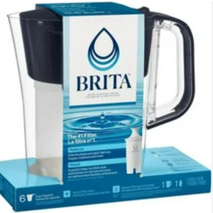 Brita Small 6 Cup Water Filter Pitcher, 1 BritaPlus Filter, Metro, Black (Package May Vary)