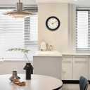 Kesin Wooden Wall Clock 12 Inch Silent Non Ticking Wall Clocks Battery Operated Simple Modern Small Analog Clocks Decorative for Kitchen, Living Room, Home,Bedroom, Office (Black)