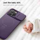 SURITCH for iPhone 16 Pro Max Case with Magnetic Camera Slide Cover and Adjustable Kickstand, Compatible with MagSafe, Shockproof Bumper Case Slim Protective Cover 6.9 Inch, Dark Purple