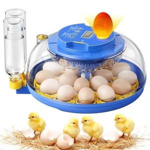 18 Egg Incubators for Hatching Eggs, 360 View with Automatic Egg Turning & Humidity Control, Built-in Egg Candler for Hatching Chicken, Duck, Goose, Quail, Ideal for Home, Classroom, Laboratory, Farm