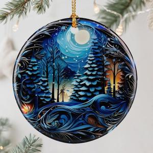 3 x Christmas Ornament, Christmas Tree Decor & Perfect Holiday Decor  Heirloom Keepsake | Gift Exchange, Gift Idea (Moonlit Forest)