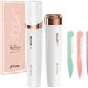 Women's Facial Epilator, 2-in-1 Epilator Women's Face with LED and 2 Cleaning Heads, Electrique Facial Epilator for Women, Hair Removal Epilator for Face, Armpit, Leg, Intimate Area