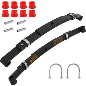 Heavy Duty Rear 3-Leaf Springs Kit for Club Car DS 1981-Up Electric & Gas Golf Cart, Replaces OEM #102006501 1014675 1011149 1012618 Included Bushings Sleeves and U Bolt, Provide Comfort Ride