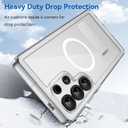 Hiooloon for Samsung Galaxy S25 Ultra Magnetic Case Clear Compatible with MagSafe, Built-in 2-Way Kickstand [Horizontal & Vertical Stand] Crystal Clear Slim Fit Rugged Cover (Clear)