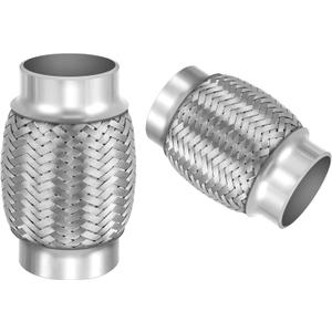 Yaocom 2pcs 2.5'' X 4'' Exhaust Pipe Stainless Steel Double Braid Long Exhaust Pipe for Heavy Duty and Cars