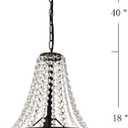 Bestier Modern French Empire Black Finish Farmhouse Crystal Pendant Chandelier Lighting LED Ceiling Light Fixture Lamp Dining Room Bathroom Bedroom Livingroom 1E26 Bulbs Required H18 in X D12 in