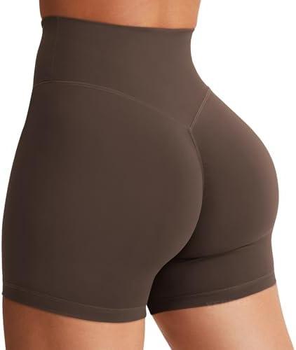 YEOREO Women's Biker Shorts 3.6" /4.5" / 6" Workout Gym Shorts Craze High Waist Tummy Control Hidden Scrunch Running Yoga  Size XL