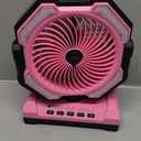 Misting Fan - Pink Portable Rechargeable Fan with 9oz Water Tank, Light, Hook - Versatile, 120H MAX Cooling, Last 5H Mist, 4 Speed, Sleep Mode - Outdoor Fans for Camping, Travel, Patios