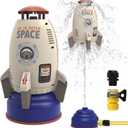 Sprinkler Rocket Launcher Toys for Kids - Outdoor Water Toys Water Splash Rocket, Summer Garden Lawns Water Toys Spray 360-Degree Rotation for Boys and Girls 3-12 Year Old Holiday Birthday Gifts