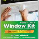 Duck MAX Strength Window Insulation Kit, Winter Window Seal Kit Fits up to 5 Windows, Heavy Duty Shrink Film Cuts to Size for Easy Indoor Installation, Window Tape Included,62 In. x 210 In., Clear