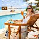 2026 Stylish & Spacious XX-Large Beach Bag for Women Mesh Canvas Tote with Top Zipper, 11 Tall Pockets | 40L+ Spacious, 11 Tall Pockets, Zipper Pouch, Secure Zip-Top, Sand-Resistant Base