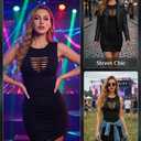 Summer Dresses for Women Sexy Club Summer Bodycon Ruched Cocktail Mini Dress Cut Out Date Night Short Dresses (Black, XL)