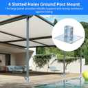yeesport 8 PCS Strut Post Bases, 4 Slotted Holes U Post Base for 1-5/8 in Square Single Channel, 5.7 x 5.7 in Anti-Tilt Ground Bracket, Galvanized Carbon Steel